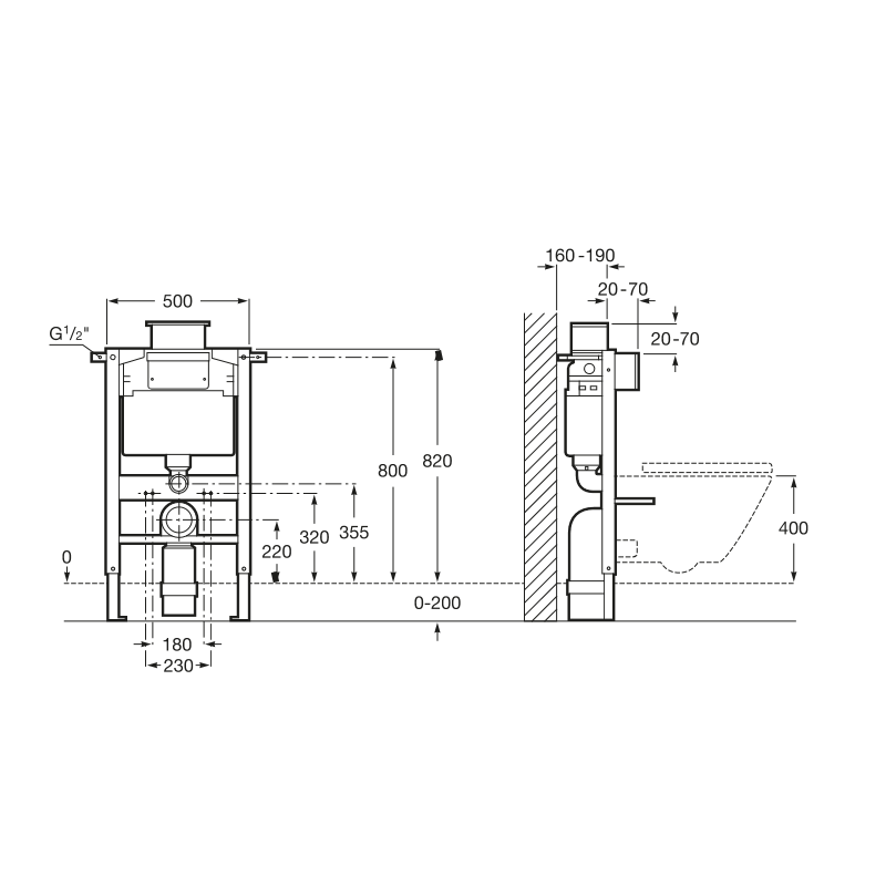 Estructura Empotrable Roca Duplo Wc Inodoro Suspendido Bajo Ventana